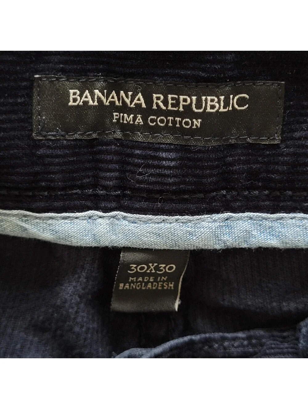Banana Republic Pima Cotton Corduroy Pants 30x30 Navy Straight Men's Jeans